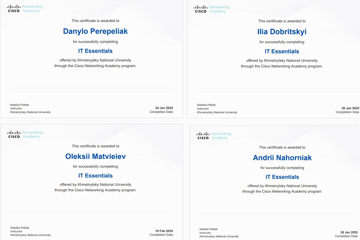 Навчання на курсі IT Essentials 8 від мережевої академії Cisco